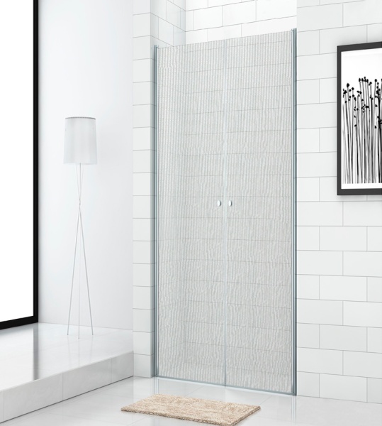 Душевая дверь Cezares Eco ECO-O-B-2-80-P-Cr 80 см стекла рифленые, профиль хром