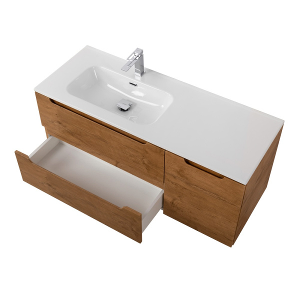 Тумба под раковину подвесная BelBagno Etna ETNA-1200-2C-1A-SO-RN-L 120 см  2 ящика + 1 дверца цвет Rovere Nature 