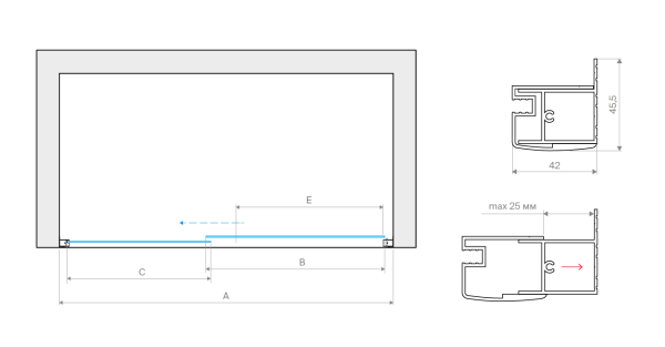 Шторка для ванны Vegas Glass ZV Tur Novo ZV TUR NOVO 170 08 01 170 см, стекла прозрачные, профиль хром