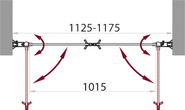 Душевая дверь BelBagno Sela SELA-B-2-115-Ch-Cr 115 см стекла рифленые, профиль хром