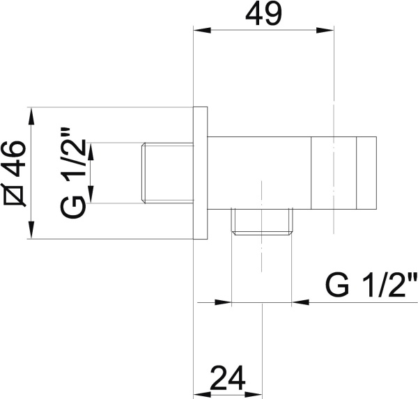 Шланговое соединение Webert  AC0354015 хром 