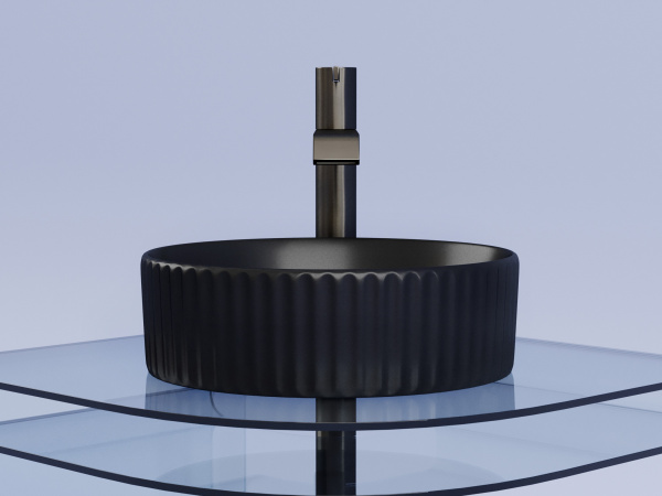 Раковина накладная круглая Ceramica Nova Element CN6057MB фарфор цвет черный матовый