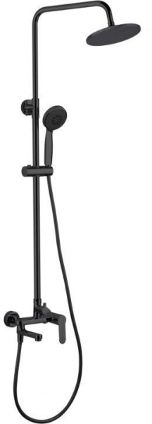Душевая система со смесителем Aquanet Passion AF300-72-R-B монтаж настенная без термостата черный