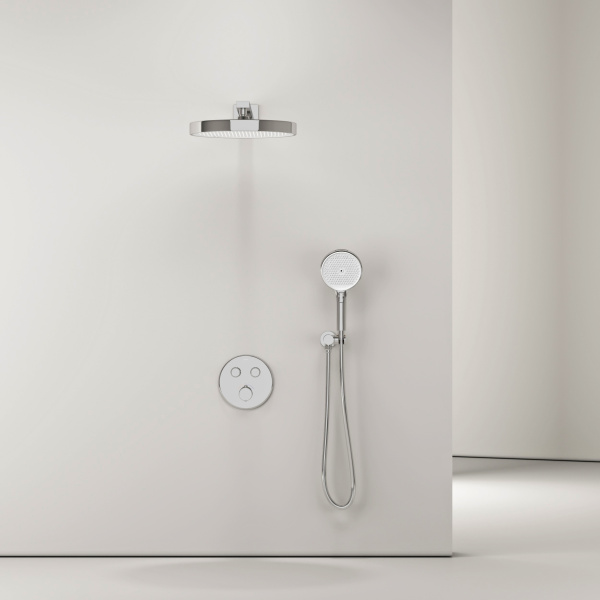 Душевая система со смесителем Sancos Space SC3006CH монтаж встраиваемый в стену с термостатом хром