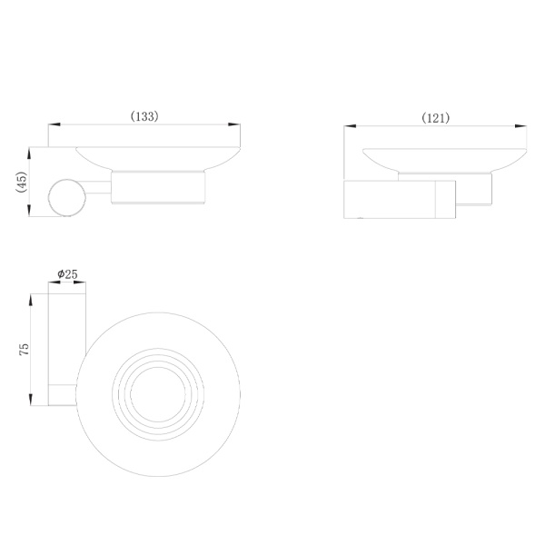 Мыльница Raiber Graceful RPB-80008 латунь стекло