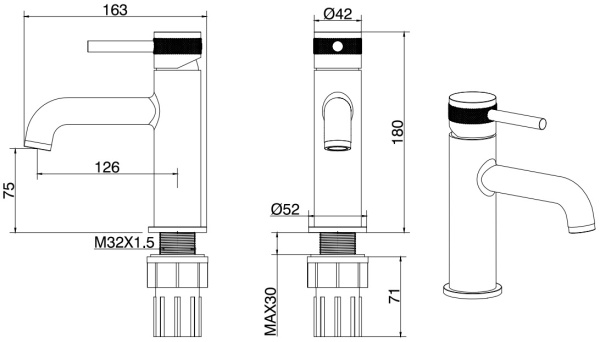 Смеситель для раковины Allen Brau Priority 5.31001-BN брашированный никель