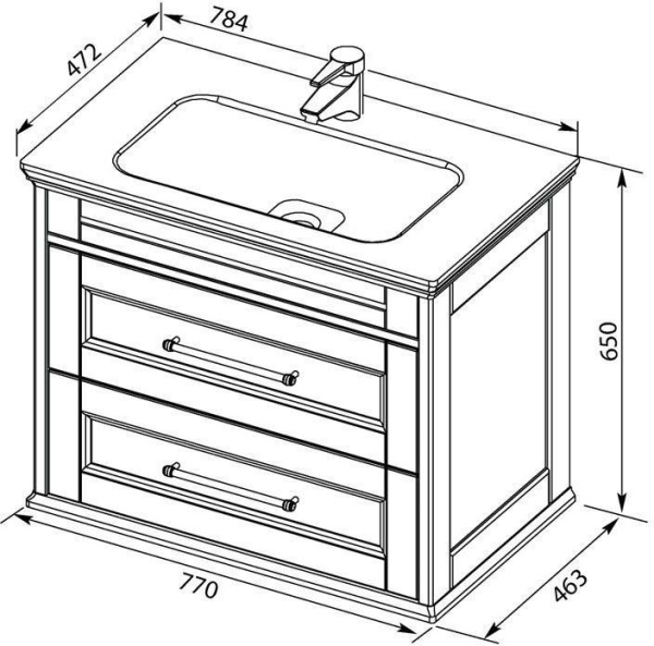 Раковина полувстраиваемая прямоугольная Aquanet Бостон 00257887 литьевой мрамор цвет белый