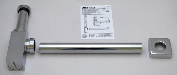 Сифон для раковины AlcaPlast A401, латунь, латунь