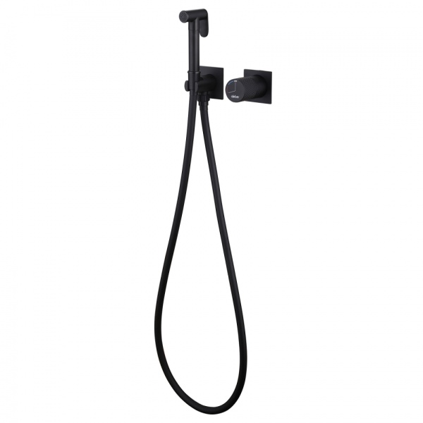 Гигиенический душ Abber Rund AF8725B встраиваемый в стену черный матовый