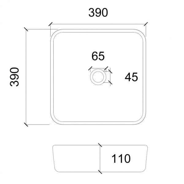 Раковина накладная квадратная  Abber GLAS AK2311 стекло цвет прозрачный