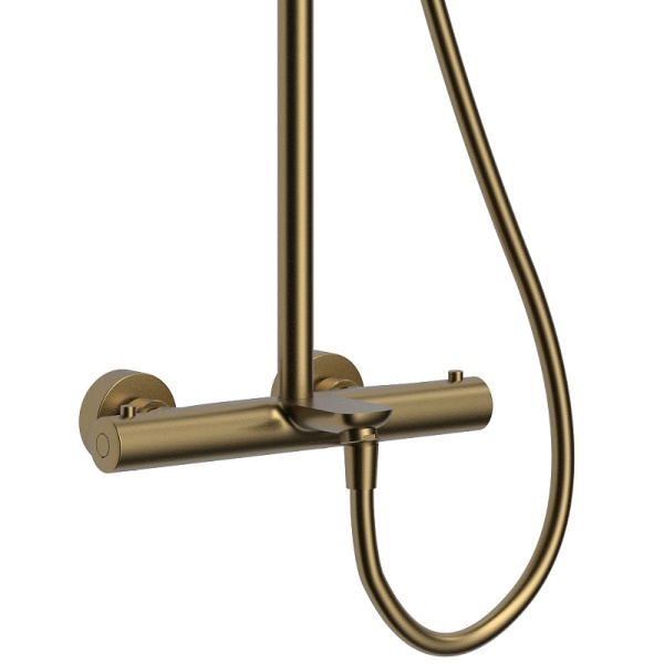 Душевая система со смесителем Raiber Graceful RPG-007 монтаж настенная с термостатом матовое золото