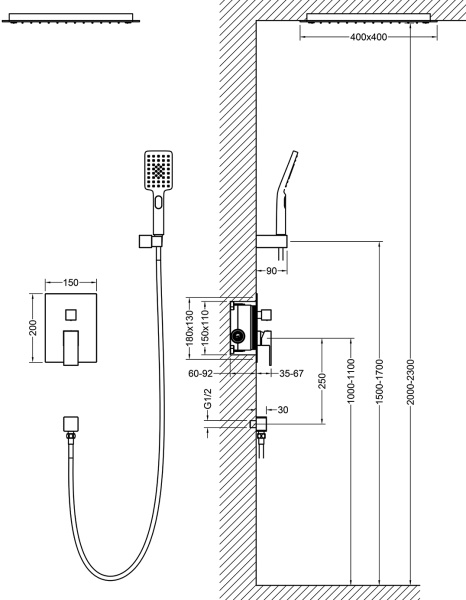 Душевая система со смесителем Timo Selene SX-2029/00SM монтаж встраиваемая в стену без термостата хром