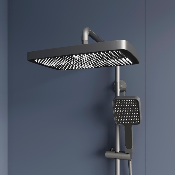 Душевая система со смесителем RGW Shower Panels 51140134-11 монтаж настенная с термостатом серый