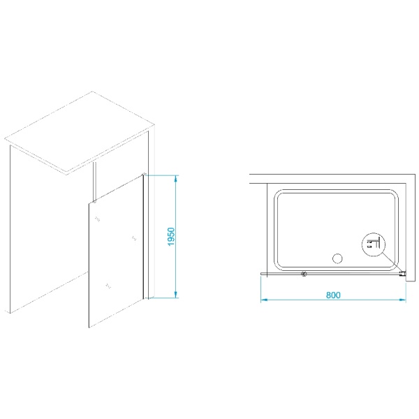Душевая перегородка RGW Walk in 351000308-11 80 см, стекла прозрачные, профиль хром
