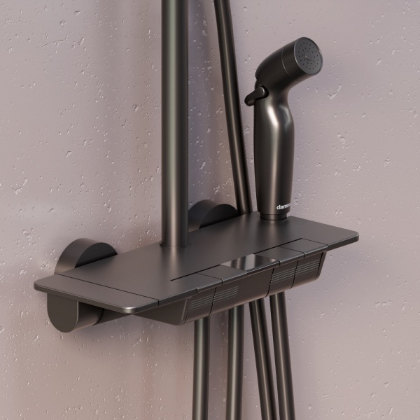 Душевая система со смесителем Damixa Gala 953770300 монтаж настенная с термостатом черный матовый