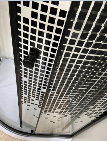 Душевой угол Niagara Eco NG-007-14BLACK 90x90 стекла прозрачные с узором, профиль черный