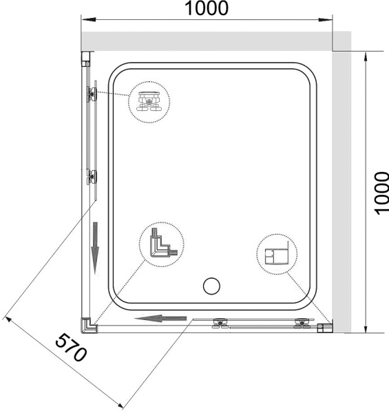 Душевой угол RGW Classic CL-34 32093400-11 квадратный 100x100 стекла прозрачные, профиль хром