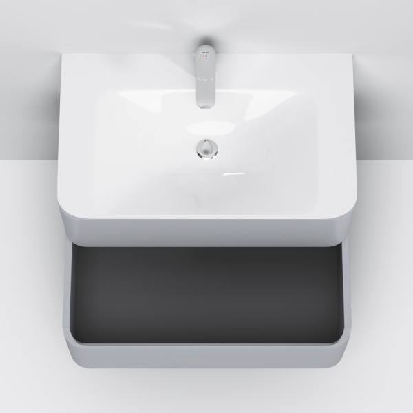 Тумба под раковину подвесная Am.Pm Sensation M30FHX0802FG 80 см  2 ящика цвет серый шелк 