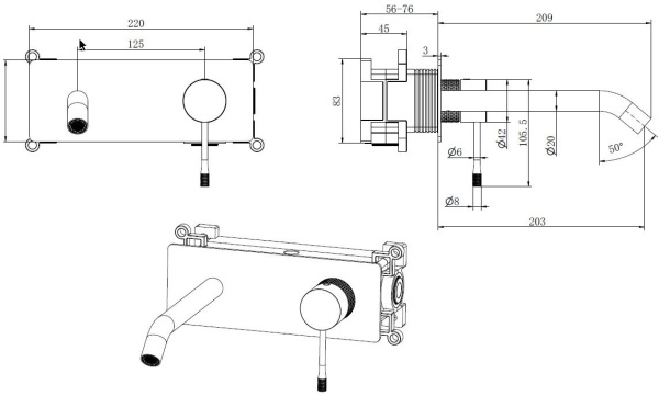 Смеситель для раковины Allen Brau Priority 4.0 5.31D03-31 черный матовый