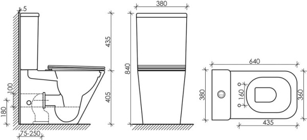 Чаша напольного унитаза Ceramica Nova Cubic CN1803-B цвет белый