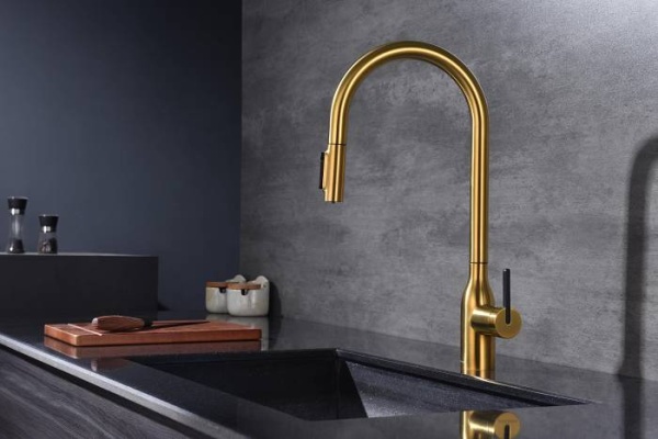 Смеситель для кухни Paulmark Universal Un213880-BG с подключением к фильтру брашированное золото