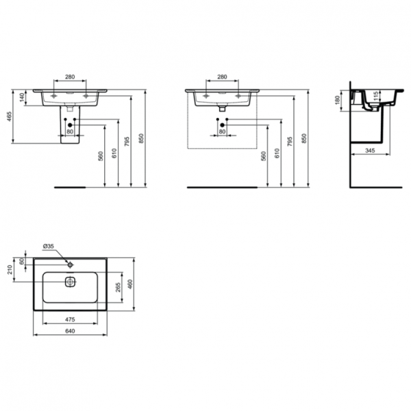 Раковина Ideal Standard Strada II T299101 мебельная подвесная цвет белый