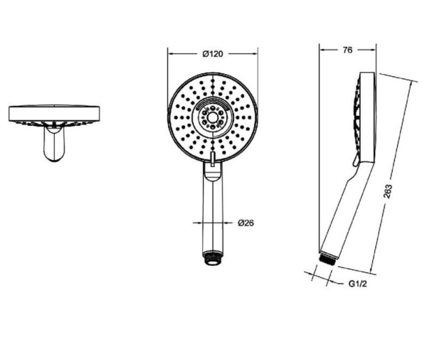 Лейка для душа Bravat  P70124BW черный 
