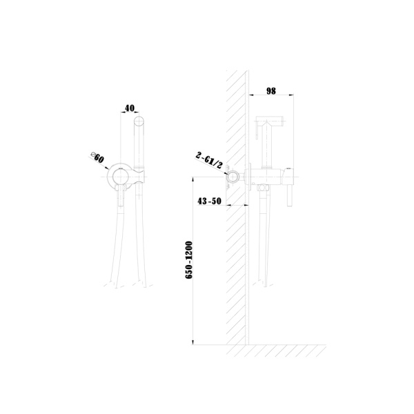 Гигиенический душ Raiber Graceful RPG-009 встраиваемый в стену матовое золото