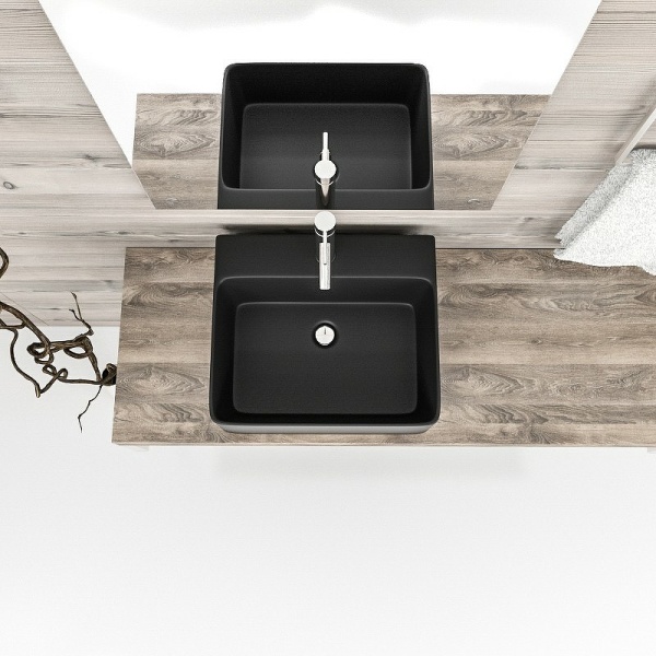 Раковина  прямоугольная Esbano CIRCON-46 ESRNCIRC46MB фаянс цвет черный матовый