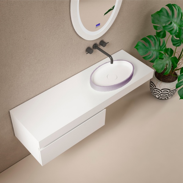 Раковина накладная овальная Abber STEIN AS2603Violett искусственный камень цвет фиолетовый