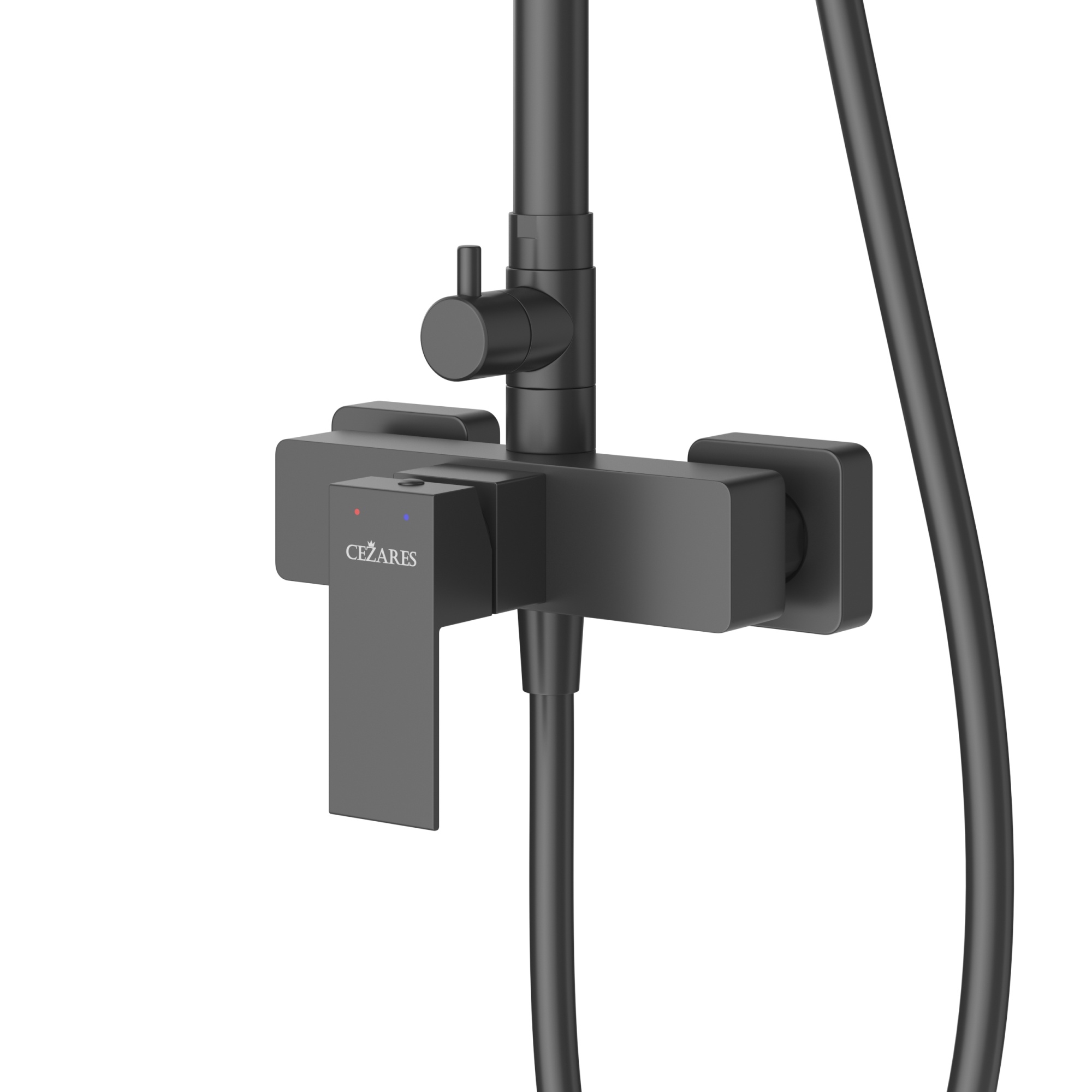 Душевая система со смесителем Cezares Slider SLIDER-CD-NOP монтаж настенная без термостата черный матовый
