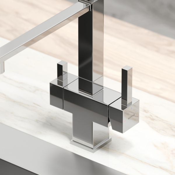 Смеситель для кухни Sancos Moro SC4006CH с подключением к фильтру хром/черный