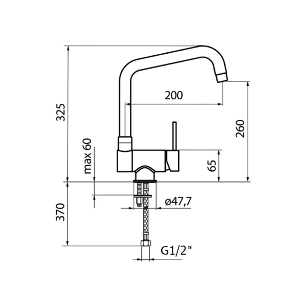 Смеситель для кухни Webert Window WD920702015 без подключения к фильтру хром