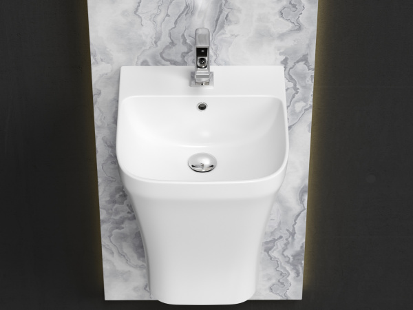 Раковина подвесная моноблок прямоугольная Ceramica Nova Dion CN6067 фарфор цвет белый