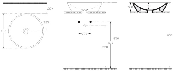 Раковина накладная круглая Allen Brau Fantasy 4.11019.20 керамика цвет белый