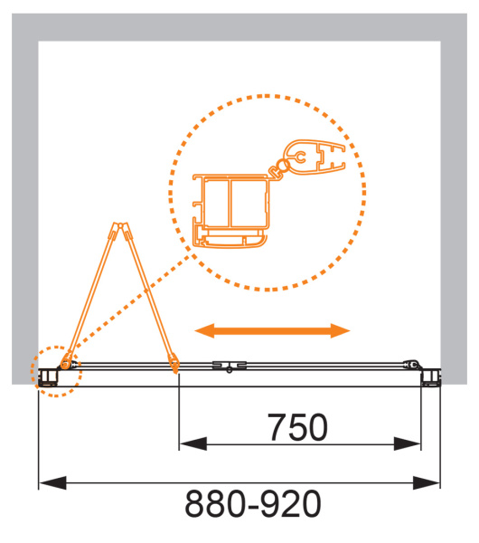 Душевая дверь Cezares Anima ANIMA-W-BS-90-P-Cr 90 см стекла прозрачные, профиль хром