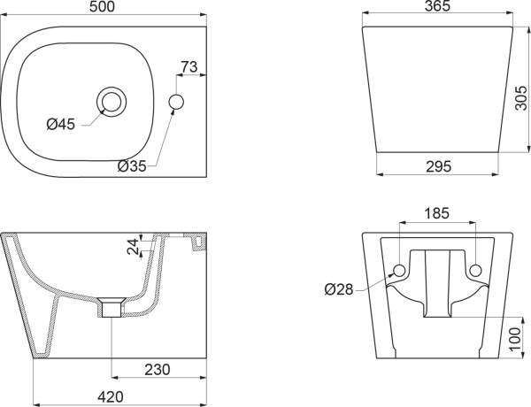 Биде подвесное BelBagno Albano BB120BH