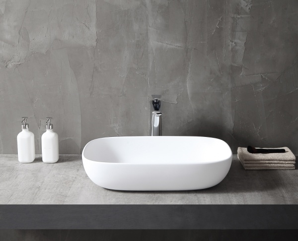 Раковина  прямоугольная Abber STEIN AS2620 искусственный камень цвет белый матовый