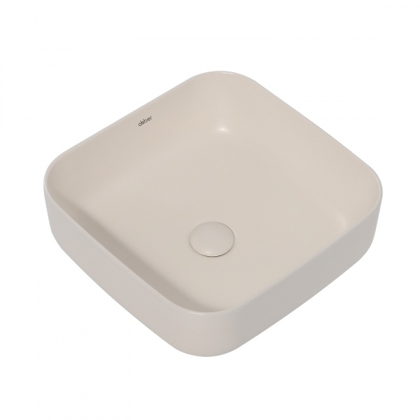 Раковина накладная квадратная  Abber Rechteck AC2211MBE фаянс цвет светло-бежевый матовый