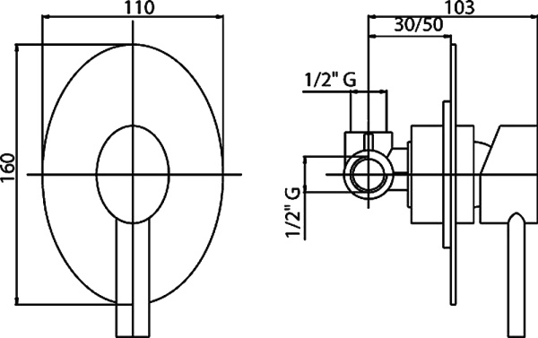 Комплект смесителей   Cezares Over OVER-DIM-01-Cr 