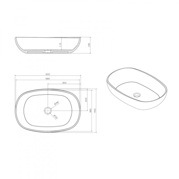 Раковина  овальная Abber Kristall AT2805Vesuvian полиэфирная смола цвет оливковый
