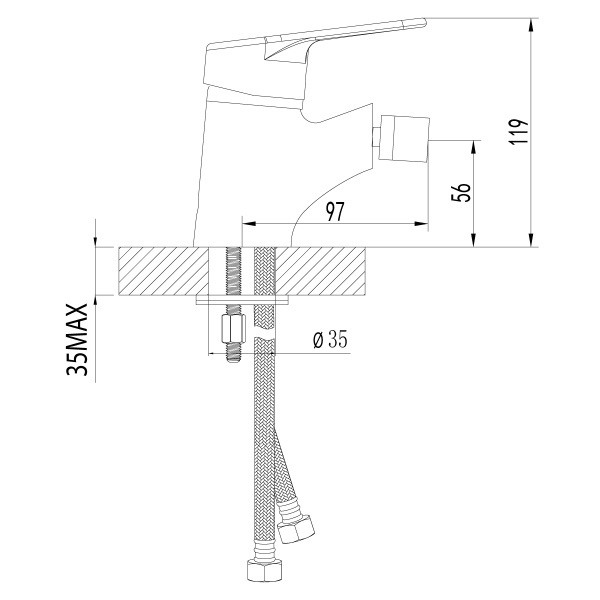 Смеситель для биде Lemark Luna LM4108C латунь хром