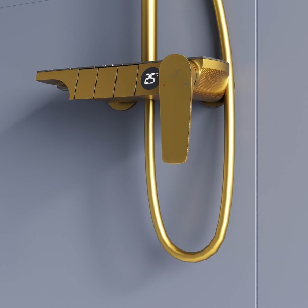 Душевая система со смесителем RGW Shower Panels 51140133-06 монтаж настенная без термостата золото