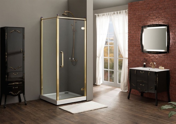Душевой угол Aquanet Betta Cube 184916 квадратная   стекла прозрачные, профиль золото