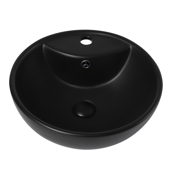 Раковина  круглая Abber Bequem AC2101MB керамика цвет черный матовый