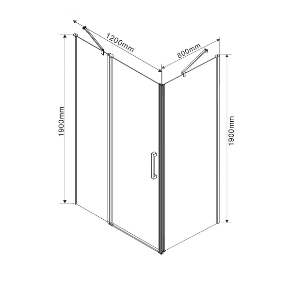 Душевой угол Vincea Orta VSR-1O8012CL прямоугольный 120x80 стекла прозрачные, профиль хром