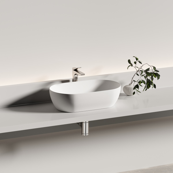 Раковина накладная овальная Ceramica Nova Twist CN12001MW фарфор цвет белый матовый