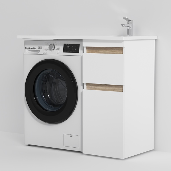 Раковина над стиральной машиной прямоугольная Am.Pm X-Joy M85AWPR1001WG литьевой мрамор цвет белый глянцевый