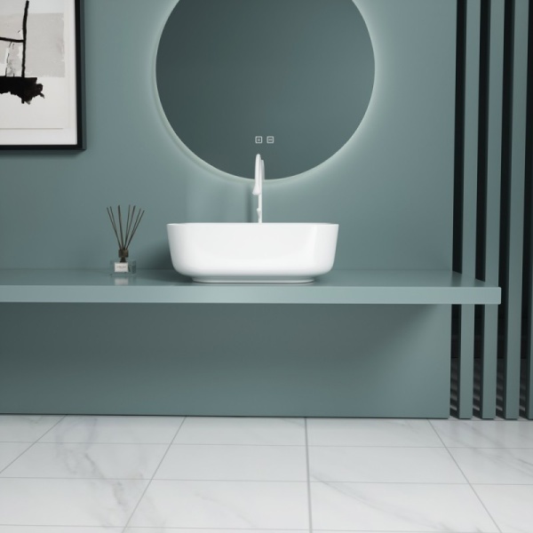 Раковина накладная квадратная  Esbano ERCINA-N ESRNERCINW фаянс цвет белый