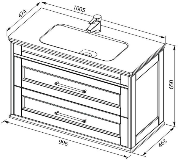 Раковина полувстраиваемая прямоугольная Aquanet Бостон НФ-00017536 литьевой мрамор цвет белый
